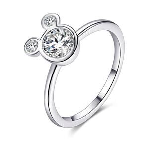 Mickey Shaped Ring -  with Cubic Zirconia NWOT